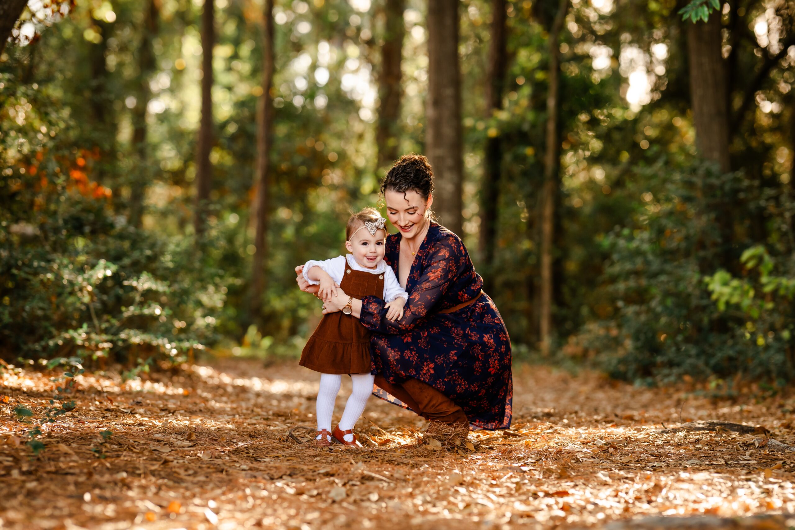 A picture of a family during their annual Fall family photo session in The Woodlands, Texas.