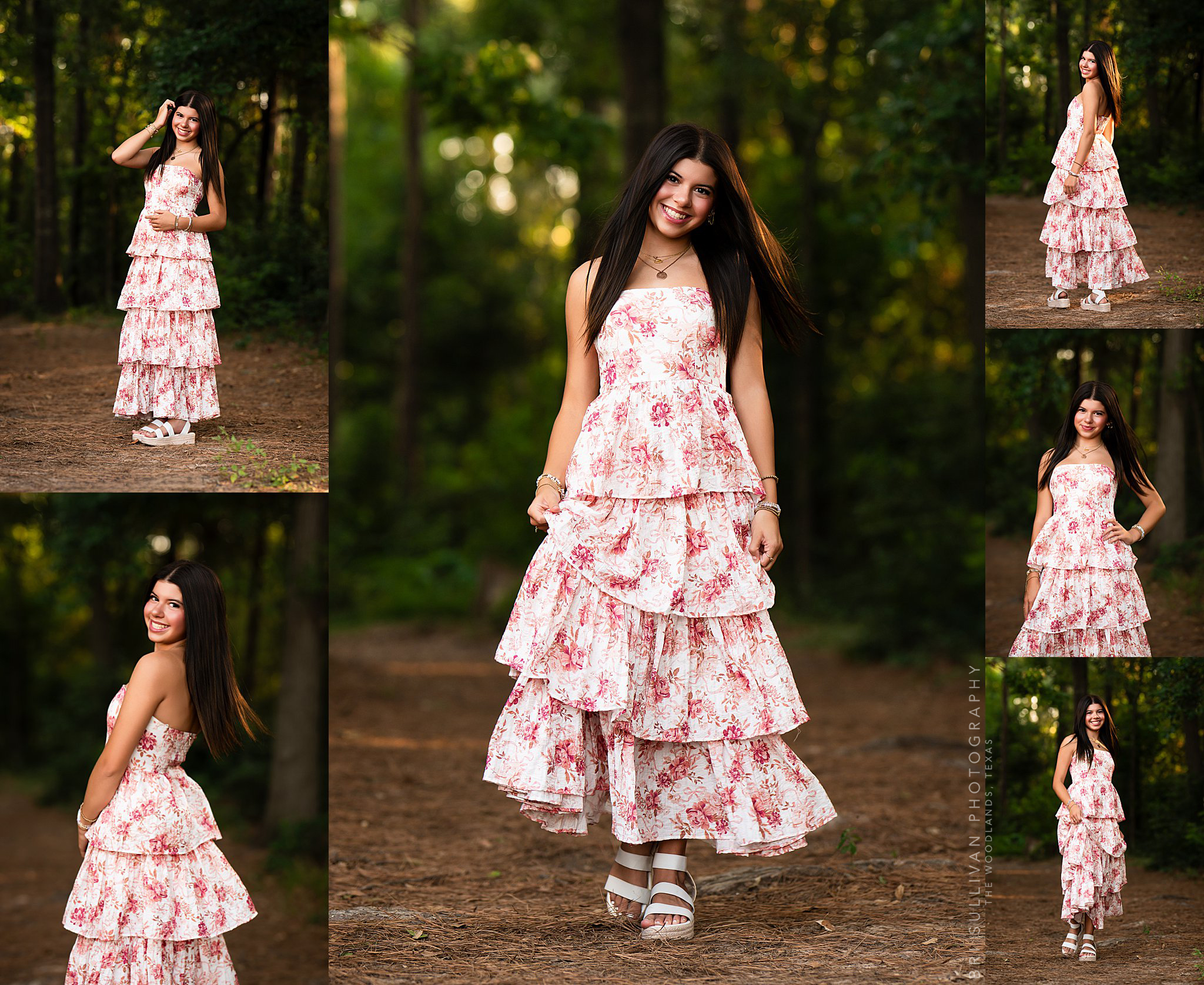 Picture of a young lady during her outdoor senior portrait session near Willis, Texas.